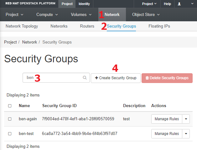 Security Group List diagram